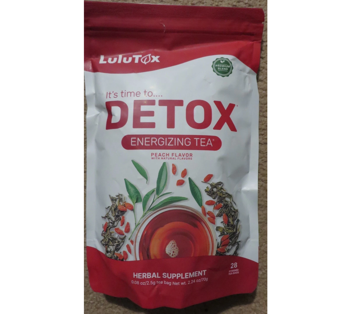 LuluTox Detox Energizing Tea, 28 tea bags