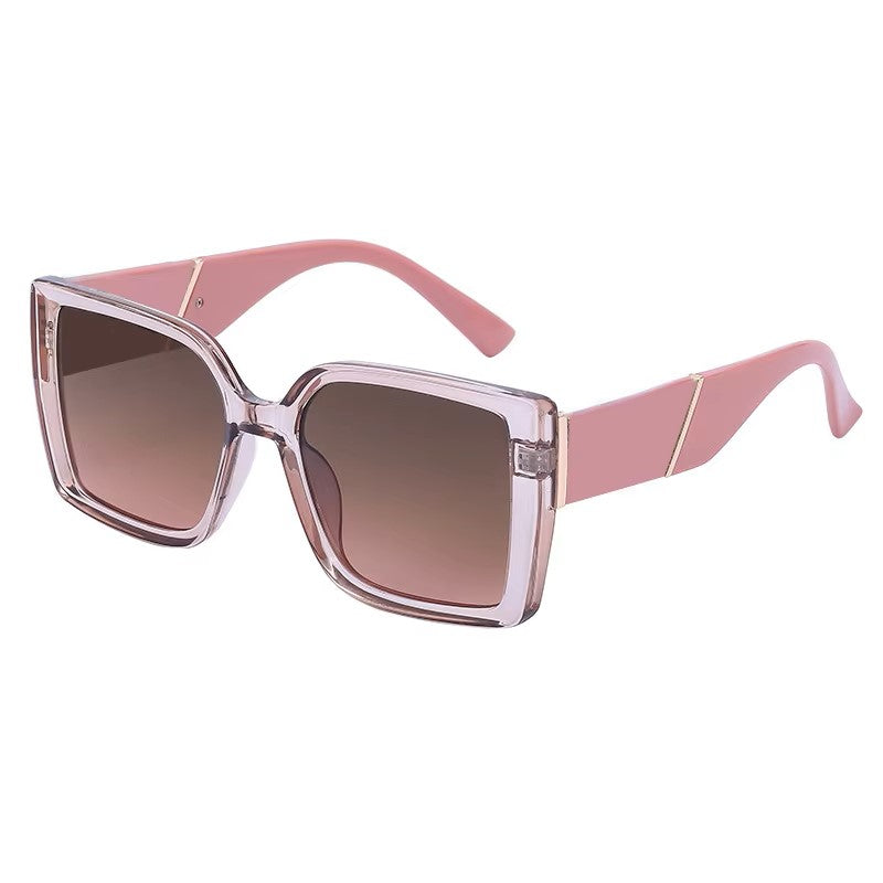 American Fashion Square Big Pc Frame Sunglasses - For Women's Outdoor Blackout