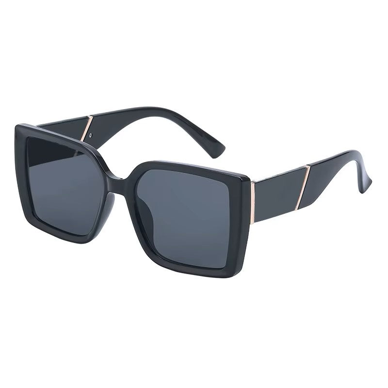American Fashion Square Big Pc Frame Sunglasses - For Women's Outdoor Blackout