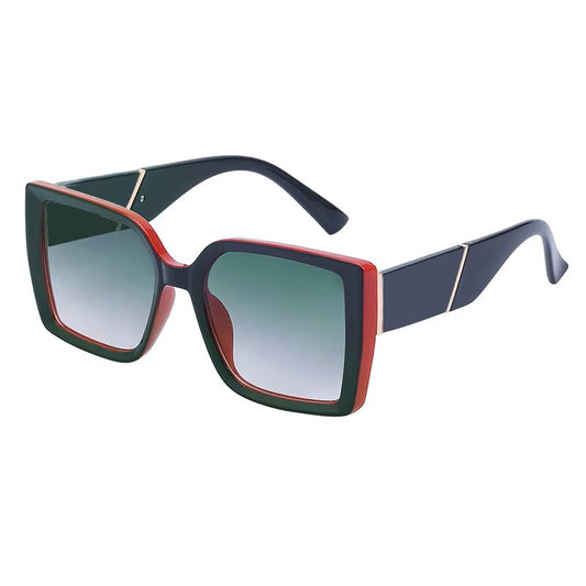 American Fashion Square Big Pc Frame Sunglasses - For Women's Outdoor Blackout