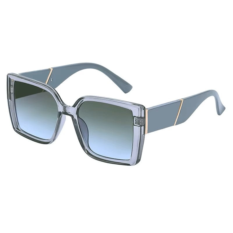 American Fashion Square Big Pc Frame Sunglasses - For Women's Outdoor Blackout